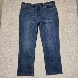 Duluth Trading Ballroom Double Flex Jeans Mens 40x32 Blue Relaxed Fit Denim